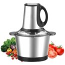 Electric Chopper 2L Stainless Steel | Heavy Duty Meat Grinder, Vegetable Chopper & Food Processor