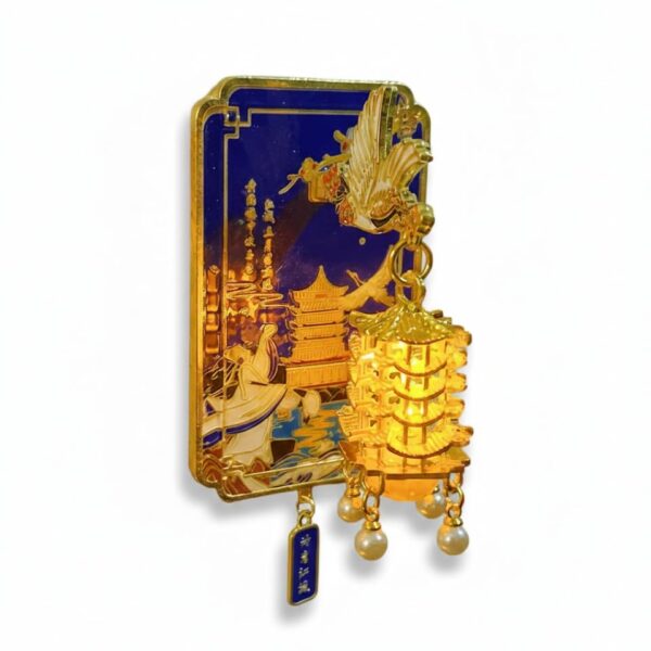 Exquisite Luminous Lantern Dance Streamer Metal Magnetic Fridge Magnet